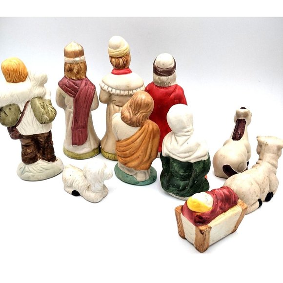 Nativity Set 10 Figures in Set Painted Porcelain Holiday Treasures Christmas - Picture 4 of 12